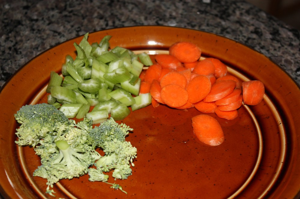 Brocolli, celery and carrots.